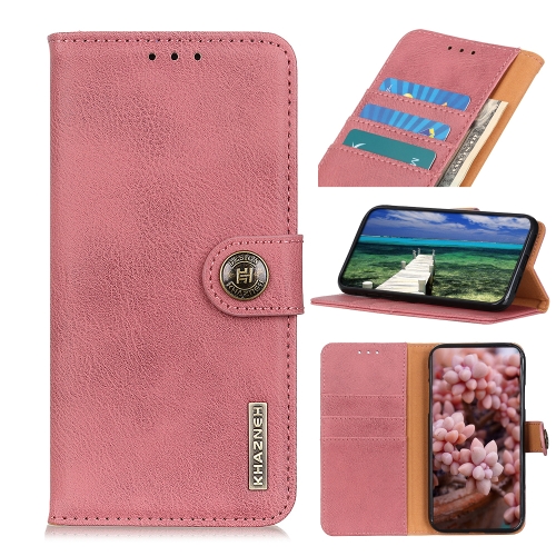 

For Huawei nova 8i / Honor 50 Lite KHAZNEH Cowhide Texture Horizontal Flip Leather Phone Case(Pink)