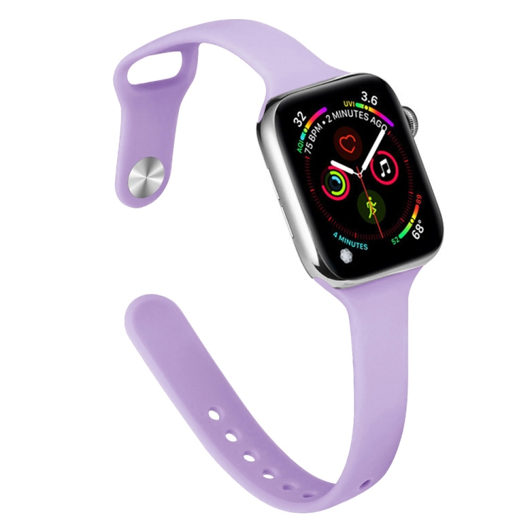 

Slimming Silicone Watch Band For Apple Watch Series 7 41mm / 6&SE&5&4 40mm / 3&2&1 38mm(Purple)