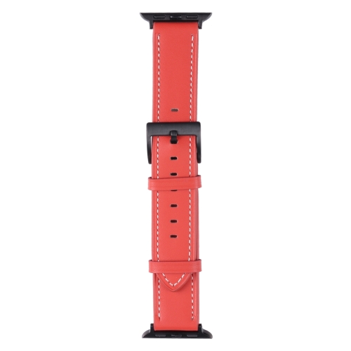 

Leather Replacement Watchband For Apple Watch Series 7 45mm / 6&SE&5&4 44mm / 3&2&1 42mm(Red)