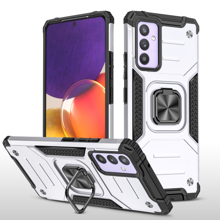 

For Samsung Galaxy Quantum 2 / A82 5G Magnetic Armor Shockproof TPU + PC Phone Case with Metal Ring Holder(Silver)