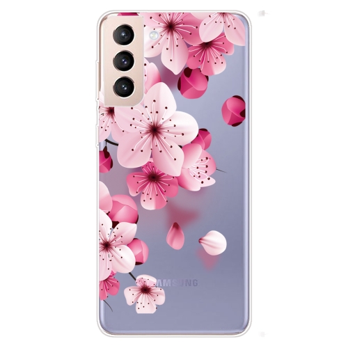 

For Samsung Galaxy S22 5G Coloured Drawing Pattern Highly Transparent TPU Phone Protective Case(Cherry Blossoms)