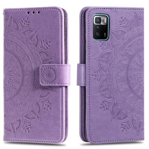 

For Xiaomi Poco X3 GT Totem Flower Embossed Horizontal Flip Phone Leather Case with Holder & Card Slots & Wallet(Purple)