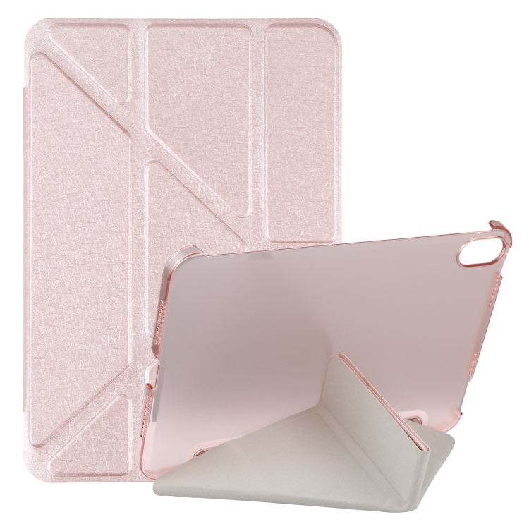 

Silk Texture Horizontal Deformation Flip Tablet Leather Case with Holder For iPad mini 6(Rose Gold)