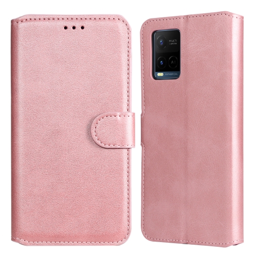 

For vivo Y21 / Y33S Classic Calf Texture Horizontal Flip Phone Leather Case(Rose Gold)