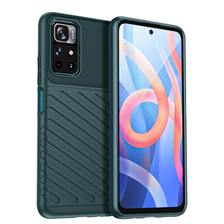 

For Xiaomi Redmi Note 11 Thunderbolt Shockproof TPU Soft Phone Case(Green)