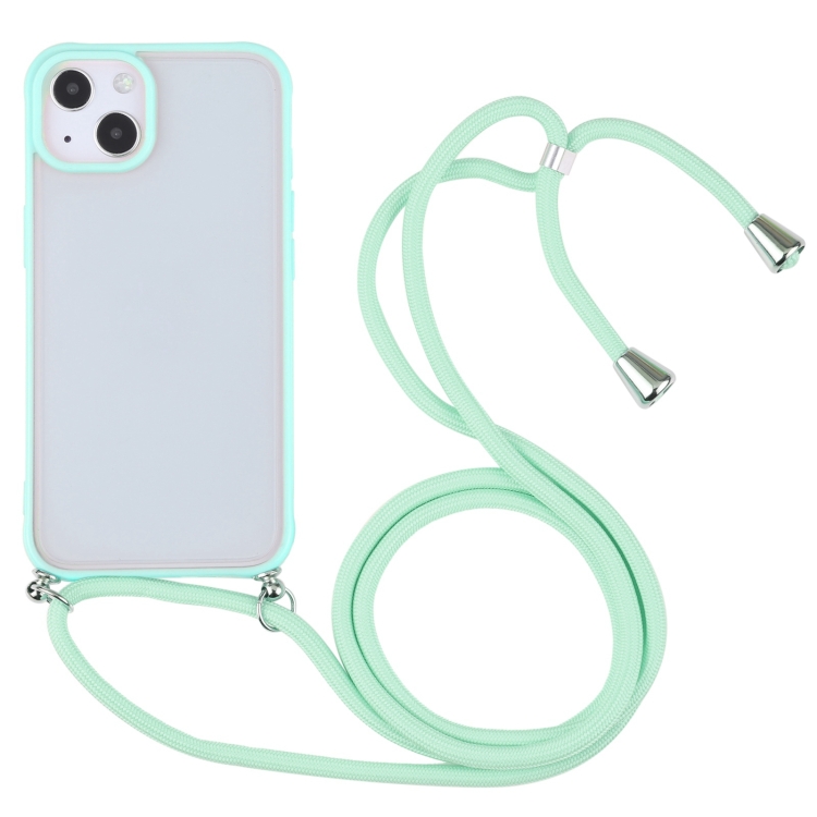 

Candy Transparent Phone Case with Lanyard For iPhone 13(Mint Green)