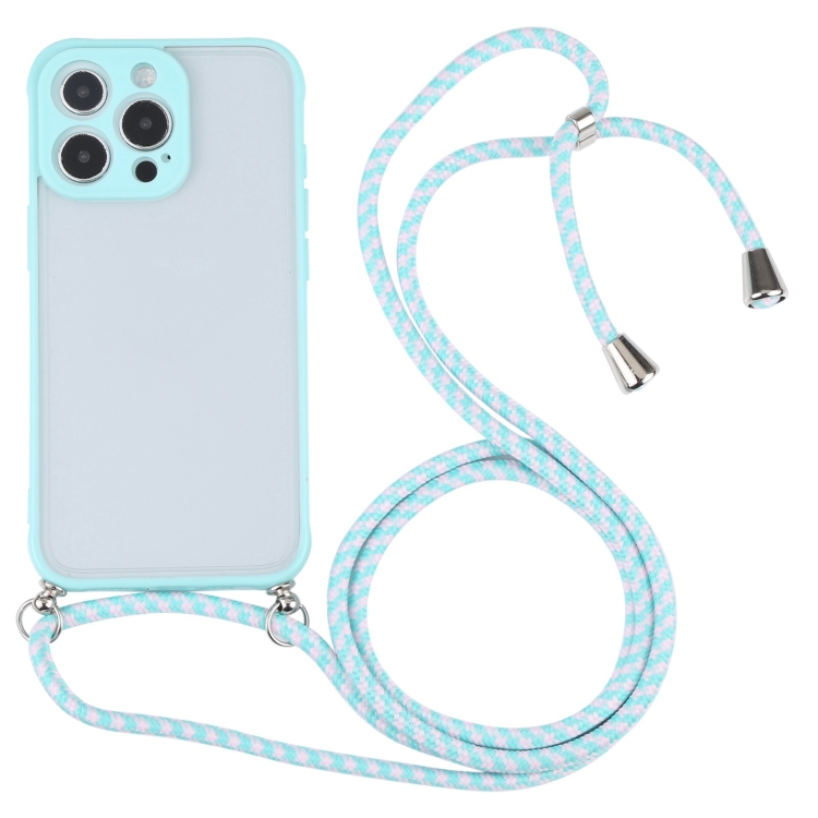 

Candy Transparent Phone Case with Lanyard For iPhone 11 Pro Max(Blue)