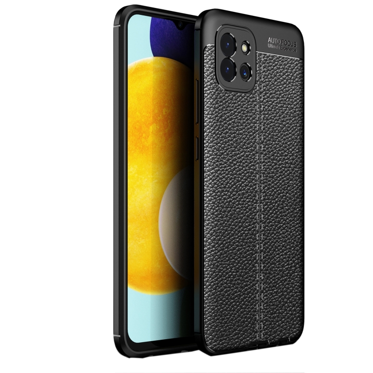 

For Samsung Galaxy A03 Global Litchi Texture TPU Shockproof Phone Case(Black)