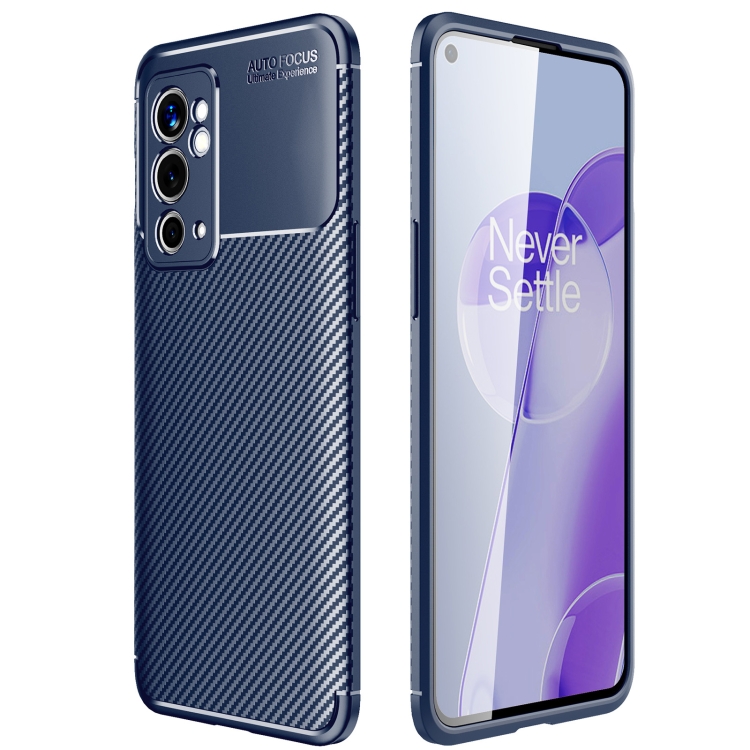 

For OnePlus 9RT 5G Carbon Fiber Texture Shockproof TPU Phone Case(Blue)