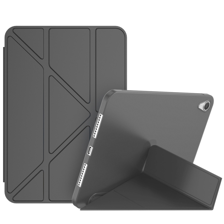 

For iPad mini 6 Double-sided Matte Deformation TPU Tablet Leather Case with Holder & Sleep / Wake-up Function(Black)