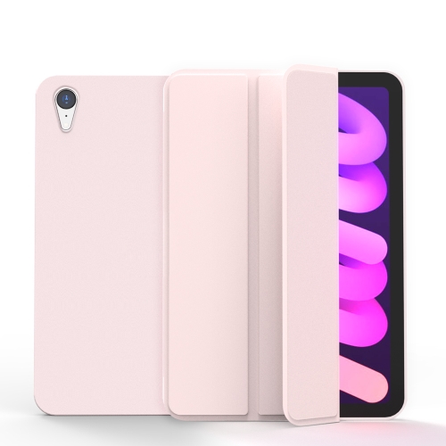 

Double-sided Matte TPU Tablet Leather Case with 3-folding Holder & Sleep / Wake-up Function For iPad mini 6(Pink)