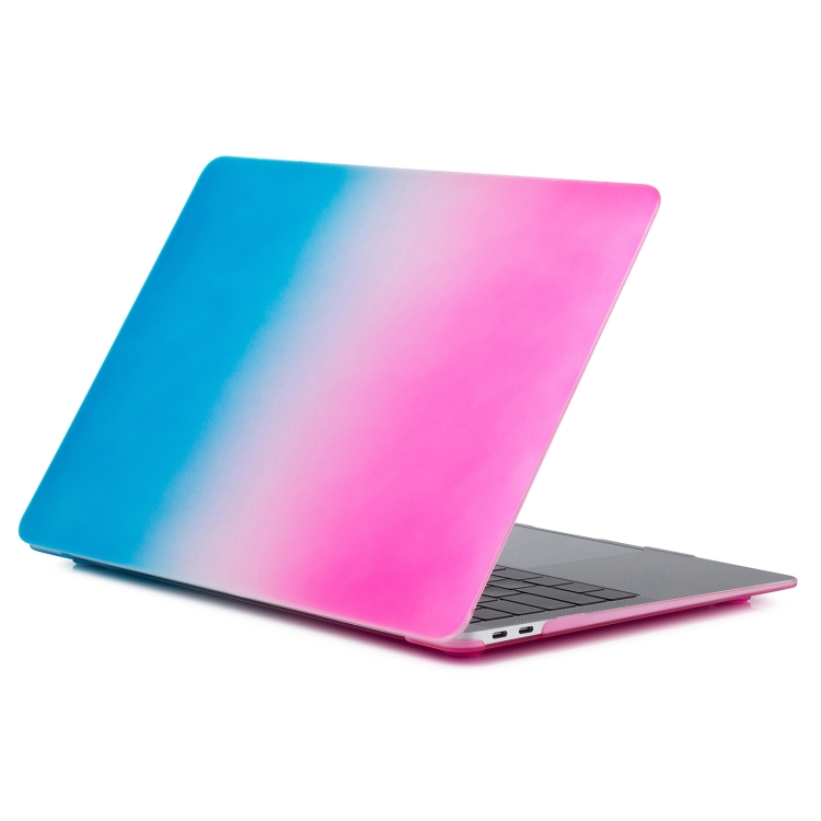 

Laptop Rainbow Pattern PC Protective Case For MacBook Pro 14.2 inch A2442 2021(Pink + Water Blue)