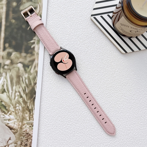 

For Samsung Galaxy Watch4 40mm / 44mm Lychee Texture Leather Strap Watch Band(Pink)