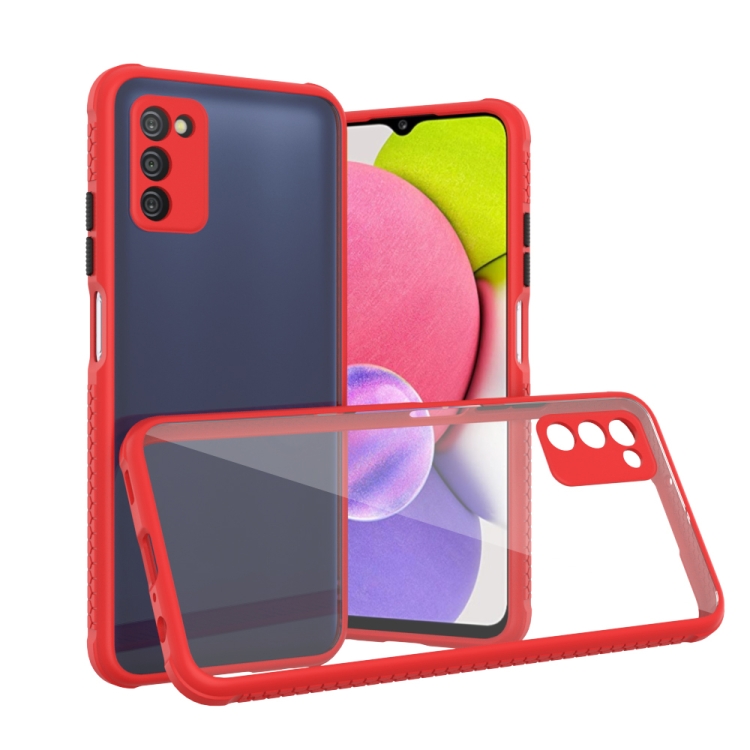 

For Samsung Galaxy A03s 166mm Michelin Tires Texture Acrylic + TPU Shockproof Phone Case(Red)