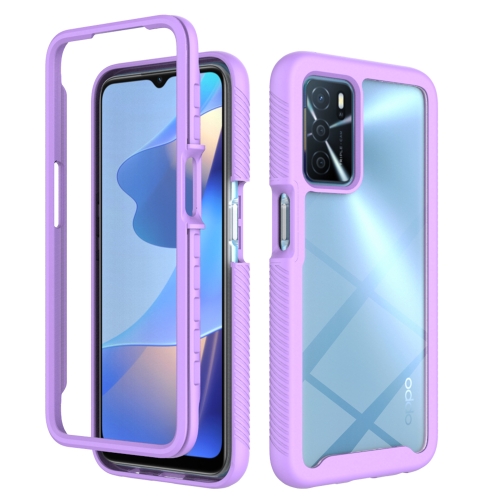 

For OPPO A16 Starry Sky Solid Color Series Shockproof PC + TPU Phone Protective Case(Purple)