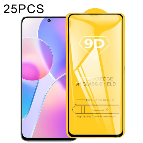 

25 PCS For Honor X30i / X8 9D Full Glue Full Screen Tempered Glass Film