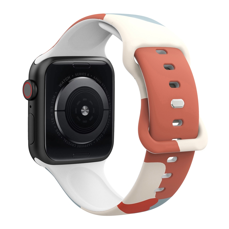

Morandi Series 8-buckle Silicone Strap Watch Band For Apple Watch Series 7 41mm / 6&SE&5&4 40mm / 3&2&1 38mm(10)