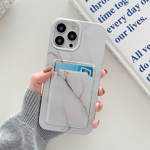 

Electroplating IMD TPU Phone Case with Card Slot For iPhone 12 / 12 Pro(White Marble)