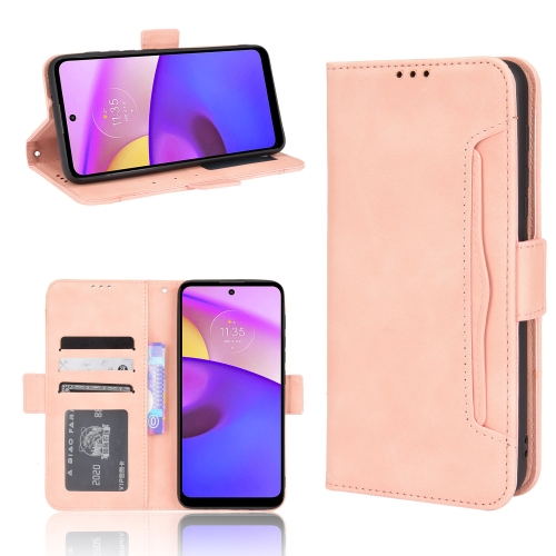 

For Motorola Moto E40/E30/E20 Skin Feel Calf Pattern Horizontal Flip Leather Phone Case with Holder & Card Slots & Photo Frame(Pink)