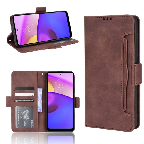 

For Motorola Moto E40/E30/E20 Skin Feel Calf Pattern Horizontal Flip Leather Phone Case with Holder & Card Slots & Photo Frame(Brown)