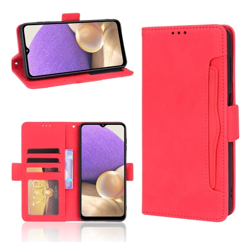 

For Samsung Galaxy A13 5G Skin Feel Calf Pattern Horizontal Flip Leather Phone Case with Holder & Card Slots & Photo Frame(Red)