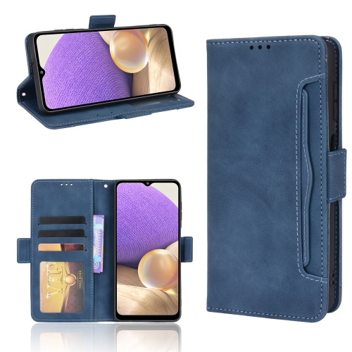 

For Samsung Galaxy A13 5G Skin Feel Calf Pattern Horizontal Flip Leather Phone Case with Holder & Card Slots & Photo Frame(Blue)