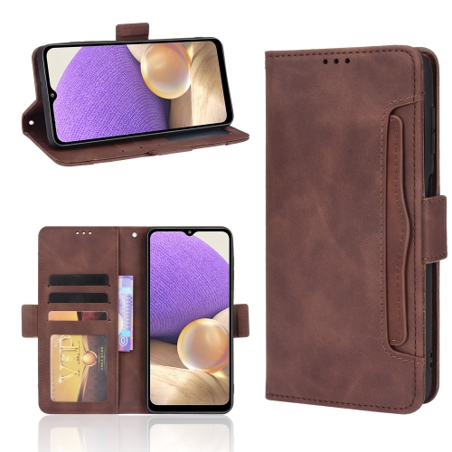 

For Samsung Galaxy A13 5G Skin Feel Calf Pattern Horizontal Flip Leather Phone Case with Holder & Card Slots & Photo Frame(Brown)