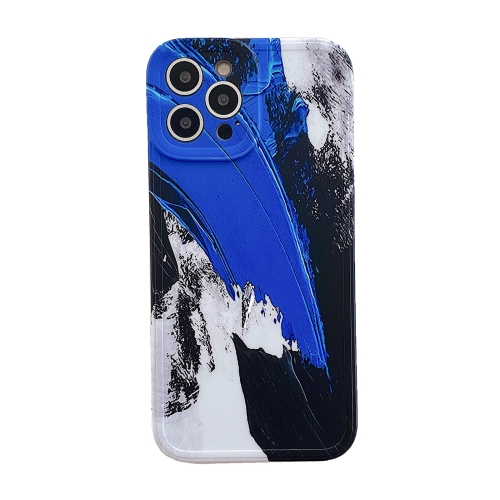 

IMD Workmanship TPU Shockproof Phone Case For iPhone 12 Pro(Blue 3D Abstract Oil Painting)