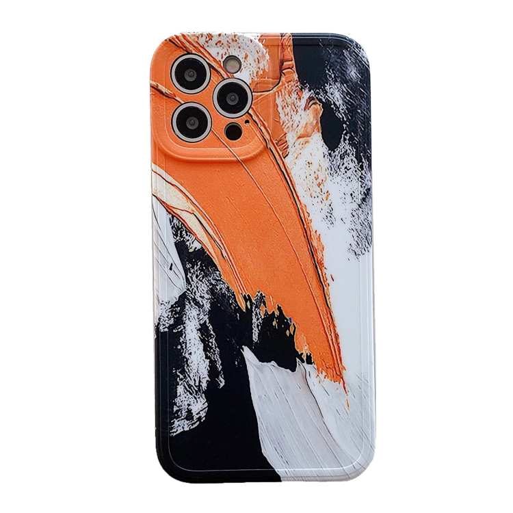

IMD Workmanship TPU Shockproof Phone Case For iPhone 11(Orange 3D Abstract Oil Painting)