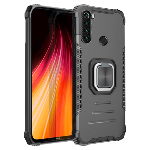 

For Xiaomi Redmi Note 8 Fierce Warrior Series Armor Aluminum Alloy + TPU Phone Case with Ring Holder(Black)