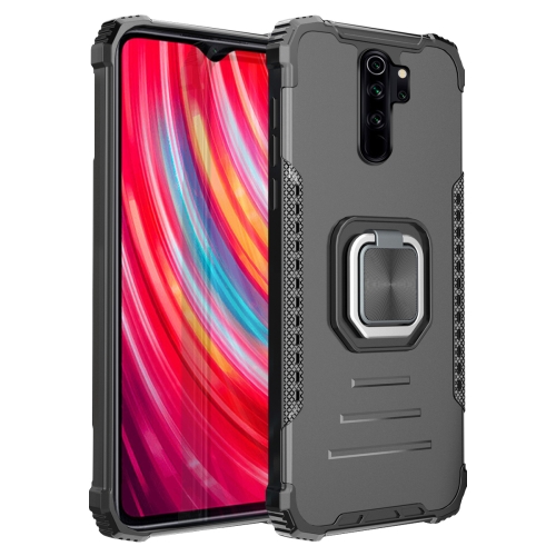 

For Xiaomi Redmi Note 8 Pro Fierce Warrior Series Armor Aluminum Alloy + TPU Phone Case with Ring Holder(Black)