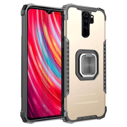 

For Xiaomi Redmi Note 8 Pro Fierce Warrior Series Armor Aluminum Alloy + TPU Phone Case with Ring Holder(Gold)