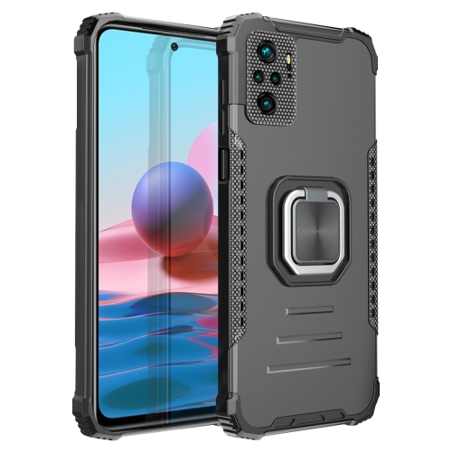 

For Xiaomi Redmi Note 10 4G / Note 10S Fierce Warrior Series Armor Aluminum Alloy + TPU Phone Case with Ring Holder(Black)