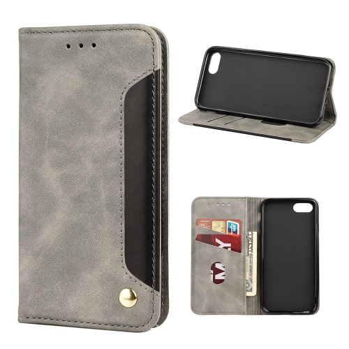 

Skin Feel Splicing Leather Phone Case For iPhone 6 Plus & 6s Plus(Grey)