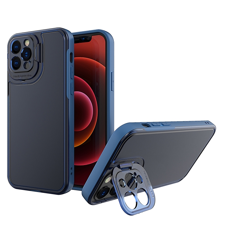 

Camera Cover & Holder Design TPU + PC Phone Case For iPhone 13(Blue)