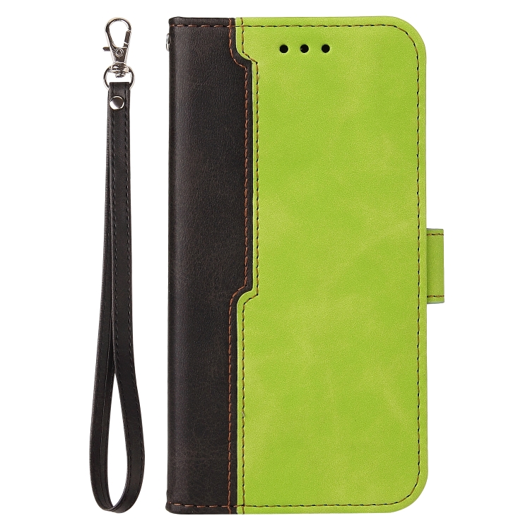 

For Samsung Galaxy M52 5G Business Stitching-Color Horizontal Flip PU Leather Phone Case(Green)