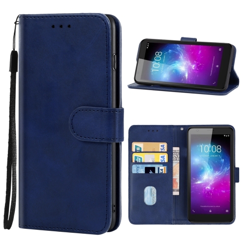 

Leather Phone Case For ZTE Blade A3 (2019)(Blue)