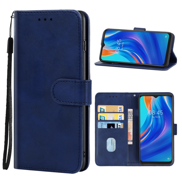 

Leather Phone Case For Tecno Spark 7(Blue)