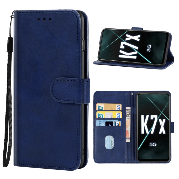 

Leather Phone Case For OPPO K7x(Blue)