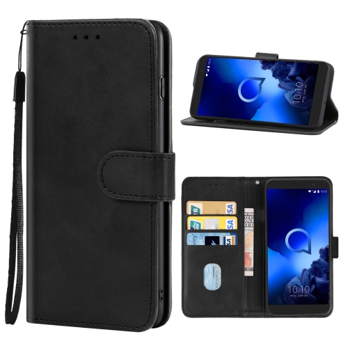 

Leather Phone Case For Alcatel 1x (2019)(Black)