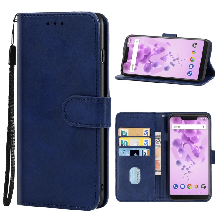 

Leather Phone Case For Wiko View2 Go(Blue)