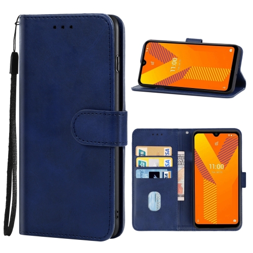 

Leather Phone Case For Wiko Y62(Blue)