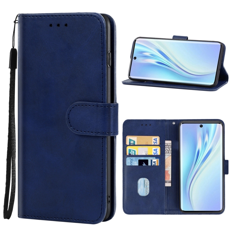

Leather Phone Case For Honor V40 Lite(Blue)