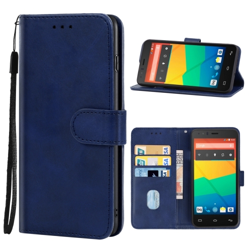 

Leather Phone Case For BQ Aquaris E5(Blue)