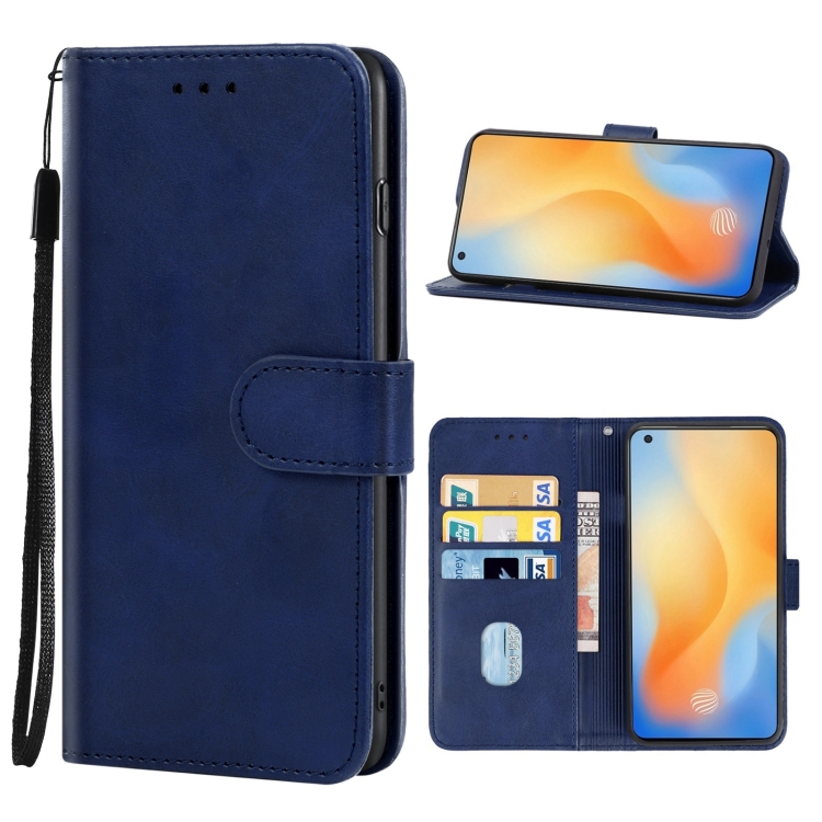 

Leather Phone Case For vivo X50 5G(Blue)
