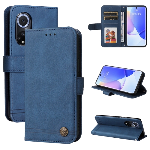 

For Huawei Nova 9 / Honor 50 5G Skin Feel Life Tree Metal Button Horizontal Flip Leather Phone Case(Blue)