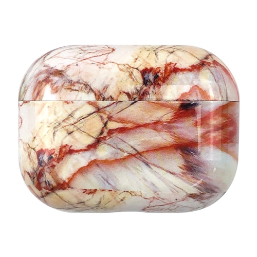 

For AirPods Pro 3 Marble Water Sticker Wireless Earphone Protective Case(White Red)