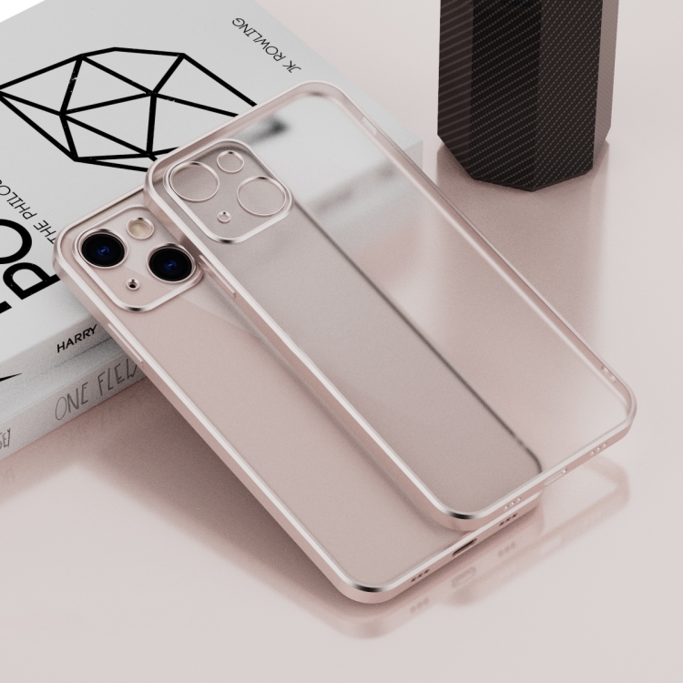 

Electroplated Frosted Phone Case For iPhone 13(Pink)