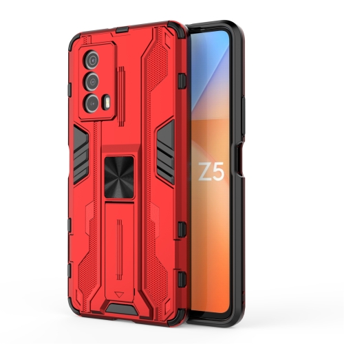 

For vivo iQOO Z5 5G Supersonic PC + TPU Shock-proof Phone Case with Holder(Red)