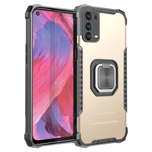 

For OPPO A93 5G / A74 5G / A54 5G Fierce Warrior Series Armor Aluminum Alloy + TPU Phone Case with Ring Holder(Gold)